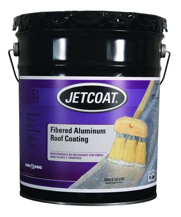 JETCOAT ® 65215 5 gal Pail Bronze to Silver Liquid Fibered Aluminum Roof Coating