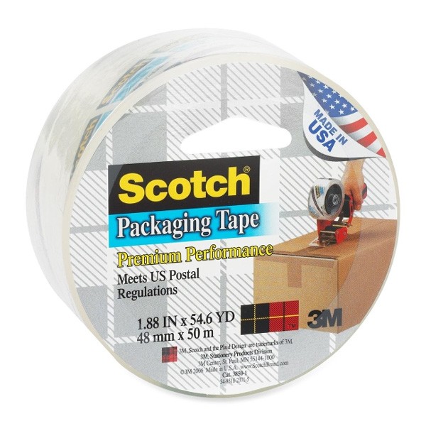 3M™ 3850XCLEAR 1.88 in 54.6 yd Clear Packaging Tape