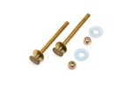 Black Swan 12002 1/4 in x 3-1/2 in (2) Solid Brass Bolts, (2) Round Washers, (2) Open-End Nuts Solid Brass Birdy Bolt