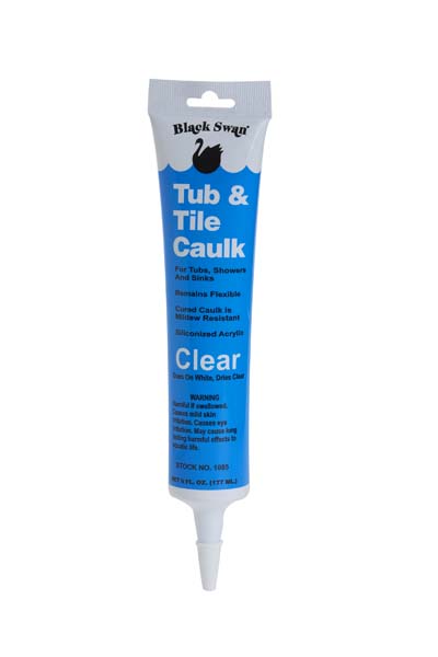 Black Swan® 01085 6 fl-oz Tube Clear Acrylic Base Tube and Tile Acrylic Latex Caulk