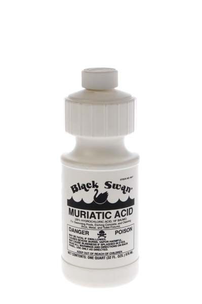 Black Swan® 09017 1 qt Bottle Light Yellow Muriatic Acid