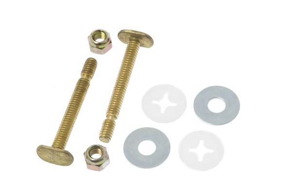 Black Swan 12015 5/16 in x 2-1/4 in (2) Solid Brass Bolts, (2) Round Washers, (2) Open-End Nuts and Plastic Stand-Up Washers Solid Brass Birdy Bolt