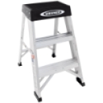 WERNER® 150B 300 lb Aluminum Black Step Ladder