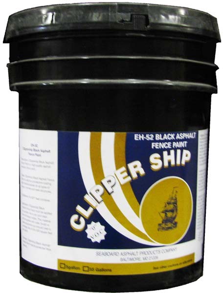 Seaboard® Asphalt EH-52 5 GAL 5 gal Black Water Base Fence Paint