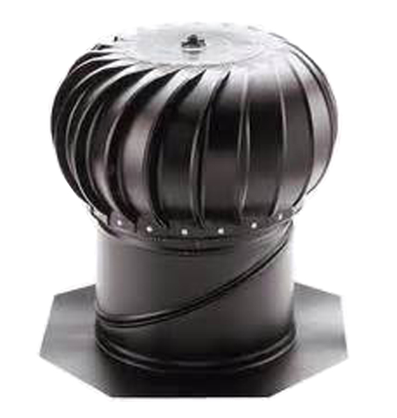 Air Vent® TIBS1401 Aluminum Black A Internally Braced Wind Turbine and Base Air Hawk