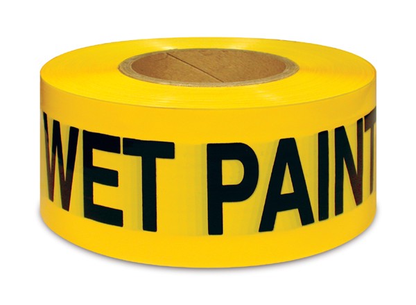 SWANSON® BT330YWP3 300 ft 3 in Yellow WET PAINT Barricade Safety Tape