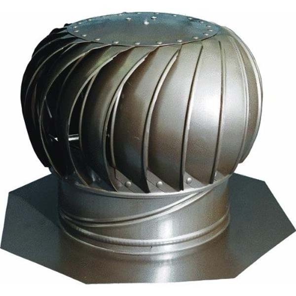 Air Vent® TIBS1408 Aluminum Black A Roof Vent Internally Braced Wind Turbine and Base Air Hawk