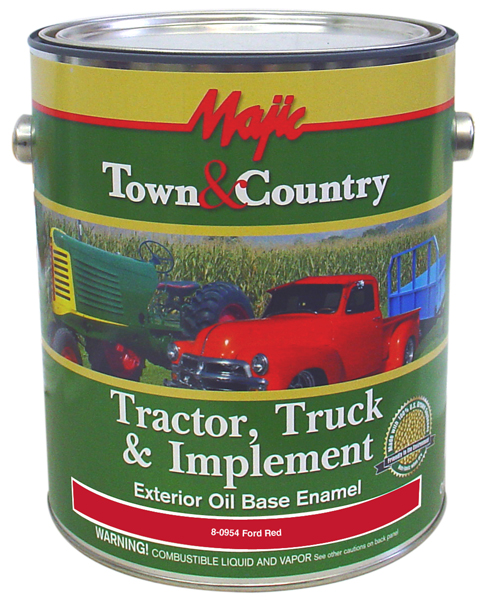 Yenkin-Majestic Majic Paints Town and Country 8-0954-1 1 gal Can Ford Red Oil Base Exterior Enamel Spray Paint