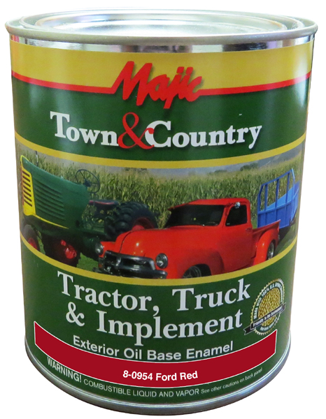 Yenkin-Majestic Majic Paints Town and Country 8-0954-2 1 qt Can Ford Red Oil Base Exterior Enamel Spray Paint