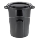 TI0019 32 gallon round black waste can