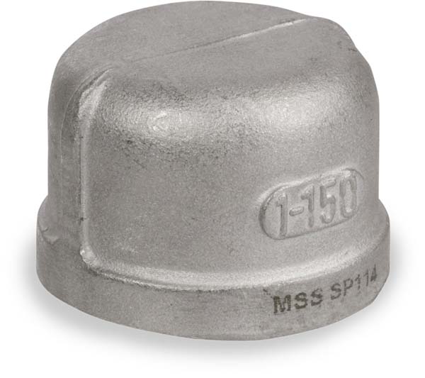 Smith-Cooper International SCI® S3014C 012B 1-1/4 in Threaded 304 Stainless Steel Cast Pipe Fitting Cap