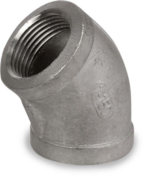 Smith-Cooper International SCI® S3014F 012B 1-1/4 in FPT 304 Stainless Steel 45 deg Pipe Elbow