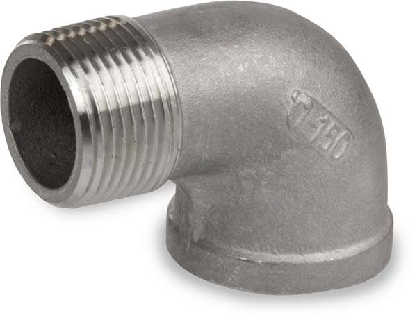 Smith-Cooper International SCI® S3014SE014B 1-1/2 in Male Threaded x Female Threaded 304 Stainless Steel 90 deg Street Elbow