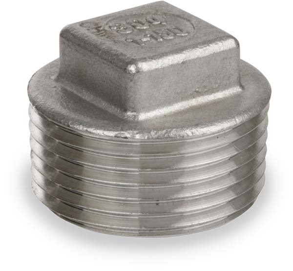 Smith-Cooper International SCI® S3014SP012B 1-1/4 in MIP 304 Stainless Steel Lead-Free Square Head Plug