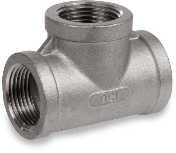 Smith-Cooper International SCI® S3014T 014B 1-1/2 in FNPT 304 Stainless Steel Lead-Free Pipe Tee