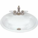 Mansfield China Maverick I 249WHT 14-3/4 in x 12-1/8 in 4 in White Self-Rimming Bathroom Sink