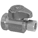 Brasscraft G2R12X CD 1/2 in x 3/8 in FIP x Compression Brass Quarter-Turn Straight Stop Valve