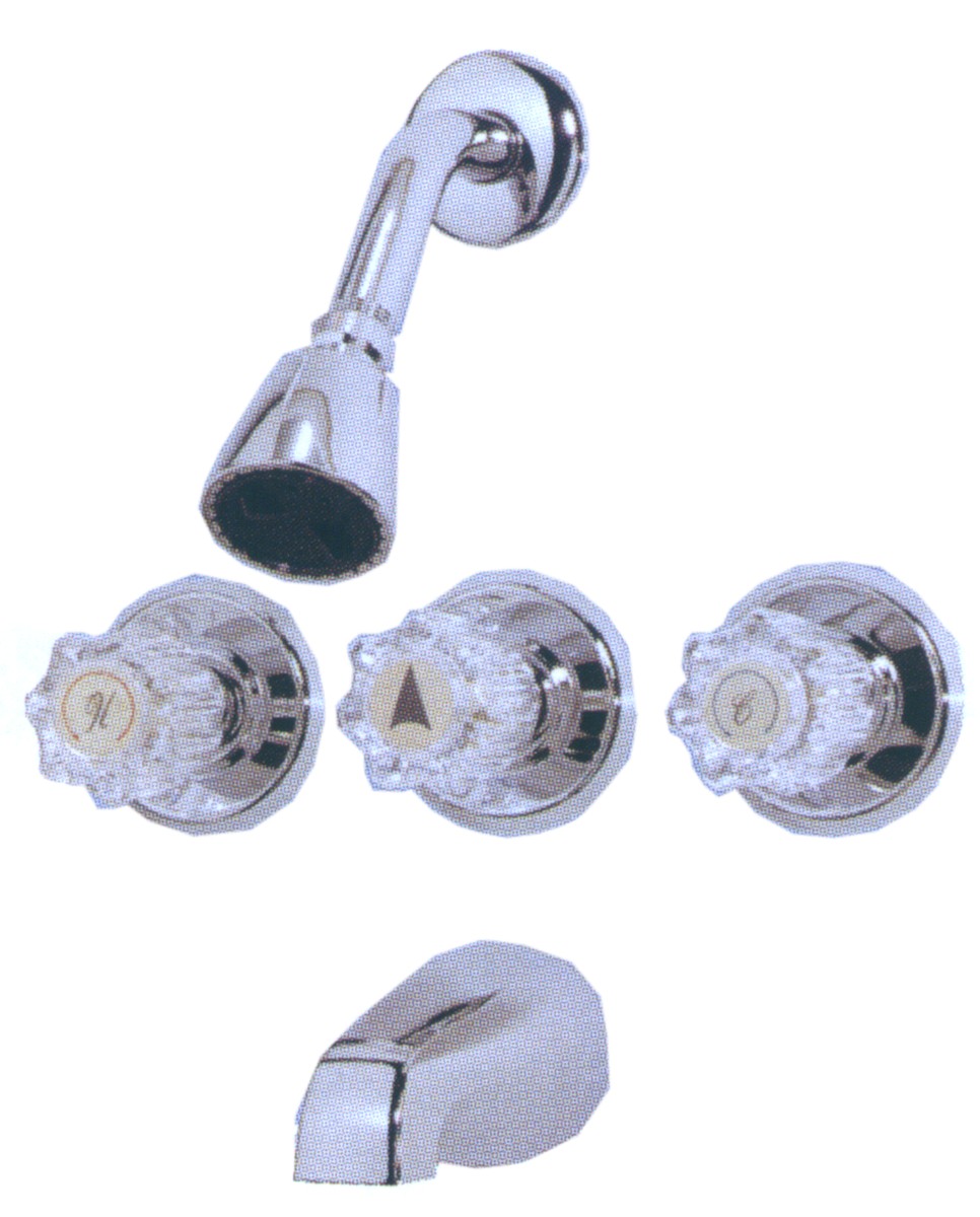 Mueller Industries B&K™ 222-215 1.8 gpm 3 Handle Tub & Shower Faucet