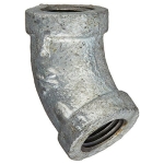 LDR STZ 311 E45-14 1/4 in Iron Galvanized Standard 45 deg Pipe Elbow