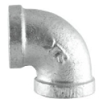 LDR STZ 311 E90-14 1/4 in Iron Galvanized Standard 90 deg Pipe Elbow