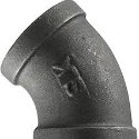 LDR STZ 310 E45-14 1/4 in Iron Black Standard 45 deg Pipe Elbow