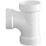 Charlotte Pipe PVC 00401 0600HA 2 in x 1-1/2 in x 1-1/2 in Hub PVC DWV Sanitary Reducing Tee