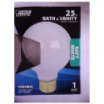 Feit Electric 25G25/W/RP 120 V 25 W E26 Medium White Incandescent Lamp