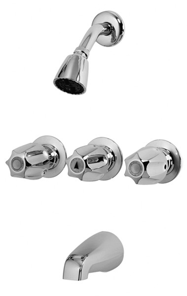 Mueller Industries B&K™ 221-001 1.8 gpm 3 Handle Tub & Shower Faucet