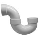 Charlotte Pipe PVC 00706X 1000HA 3 in Hub White DWV P-Trap with Solvent Weld Joint