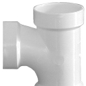 Charlotte Pipe PVC 00400 1000HA 2 in Hub PVC DWV Sanitary Tee