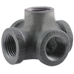 LDR STZ 366 CRSO-12 1/2 in FPT x FIP x FPT x FPT Black 5-Way Pipe Cross