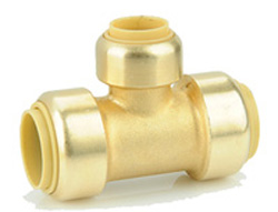 American Granby BPRT1/2X1/2X3/4NL 1/2 in x 1/2 in x 3/4 in Push-Fit Brass Nl Pipe Tee