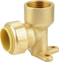 American Granby BPDE1/2NL 1/2 in Push-Fit x FPT Nl Brass 90 deg Drop Elbow