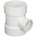 Charlotte Pipe PVC 00401 1800HA 4 in x 2 in Hub PVC DWV Sanitary Reducing Tee