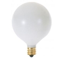 S3753 25 Watt G16 1/2 Incandescent; Satin White; 1500 Average rated hours; 202 Lumens; Candelabra base; 120 Volt; 2-Card