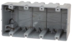 Southwire® MSB4G Romex® Series 74 cu-in 3.1 in 4 Gangs Gray PVC Screw On Mount Old/New Work Gangable Switch Bevel Box