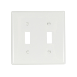 Eaton Cooper Wiring Device 5139W-BOX 4-1/2 in 2 Gangs White High Gloss Nylon Flush Mount Standard Wallplate