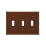 Leviton® 001-85011-000 4.5 in 3 Gangs Brown Thermoset Plastic Device Mount Toggle Switch Wallplate