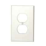 Leviton® 022-00PJ8-00W 4.875 in 1 Gang White Smooth Thermoplastic Nylon Device Mount Duplex Receptacle Wallplate