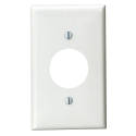 Leviton® 002-80704-00W 1 Gang White Thermoplastic Nylon Power Outlet Wallplate