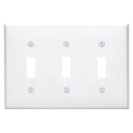 Leviton® 002-80711-00W 4.5 in 3 Gangs White Thermoplastic Nylon Device Mount Toggle Switch Wallplate