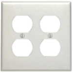 Leviton® 002-80716-00W 4-1/2 in 2 Gangs White Smooth Thermoplastic Nylon Device Mount Duplex Receptacle Wallplate