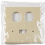 Eaton Cooper Wiring Device 2138V-BOX 4.5 in 2 Gangs Ivory High Gloss Thermoset Plastic Screw Mount Combination Wallplate