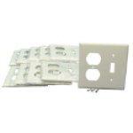 Eaton Cooper Wiring Device 2138W-BOX 4.5 in 2 Gangs White High Gloss Thermoset Plastic Screw Mount Combination Wallplate