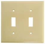 Eaton Cooper Wiring Device 2139V-BOX 4.5 in 2 Gangs Ivory High Gloss Thermoset Plastic Screw Mount Toggle Switch Wallplate