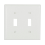 Eaton Cooper Wiring Device 2139W-BOX 4.5 in 2 Gangs White High Gloss Thermoset Plastic Screw Mount Toggle Switch Wallplate