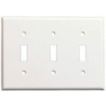 Eaton Cooper Wiring Device 2141W-BOX 4.5 in 3 Gangs White High Gloss Thermoset Plastic Screw Mount Toggle Switch Wallplate