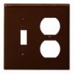 Leviton® 001-85005-000 4-1/2 in 2 Gangs Brown Smooth Thermoset Plastic Device Mount Combination Wallplate