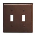 Leviton® 001-85009-000 4-1/2 in 2 Gangs Brown Smooth Thermoset Plastic Device Mount Toggle Switch Wallplate