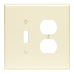 Leviton® 001-86005-000 4-1/2 in 2 Gangs Ivory Smooth Thermoset Plastic Device Mount Combination Wallplate